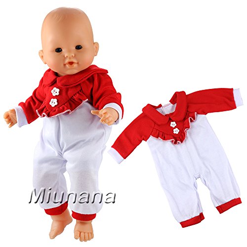 Miunana Vestidos Verano Casual Ropas Fashion 14 - 16 Pulgada Muñeca Bebé 36 - 40 cm Doll (5X Ropas)