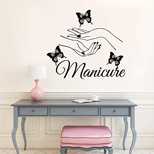 mlpnko Manicure Butterfly Hand Beauty Salon Nail Sticker Art Wall Sticker Vinyl Wall Decal,CJX11166-56x63cm