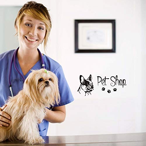 mlpnko Peluquería Canina Tienda de Mascotas Pegatina calcomanía póster Vinilo Pared Arte calcomanía decoración Mural Pet Shop Pegatina 46x104 cm