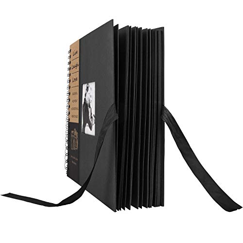 MMTX Álbum de Fotos DIY Scrapbook para Regalo de Navidad,100 Páginas Negras 10"x10" de Fotografías Familiares Colección de Bricolaje Kit de Accesorios para Graduación Bodas Navidad Día San Valentín