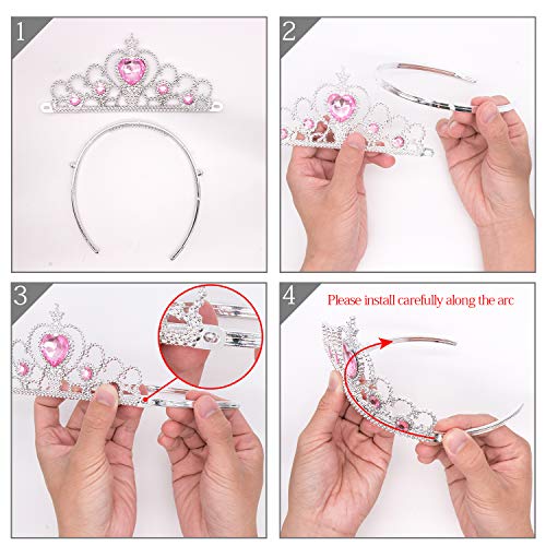 MMTX Princesa Dressing Up Costume Accessories 6 Piezas Set de Regalo para Princesa Cosplay Guantes Tiara Wand and Necklace