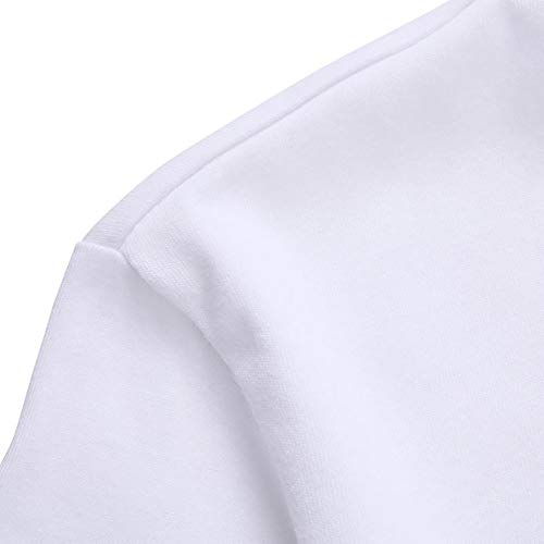 MMUJERY Gato Bailando Shirt, Hombre Printing Tees Mangas Cortas O-Cuello Slim White Blusa Vacaciones Playa Verano Tops Tallas Grandes Moda Camisas Térmica S-4XL (L, Blanco)