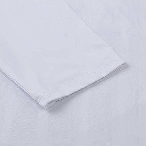 MMUJERY Gato Bailando Shirt, Hombre Printing Tees Mangas Cortas O-Cuello Slim White Blusa Vacaciones Playa Verano Tops Tallas Grandes Moda Camisas Térmica S-4XL (L, Blanco)