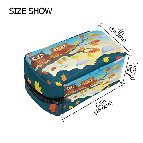 Mnsruu - Neceser para maquillaje, diseño de búhos en ramas