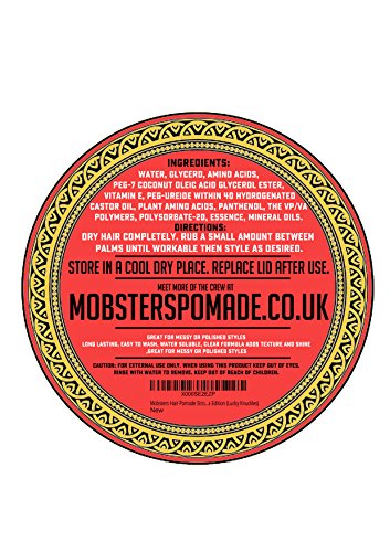 Mobsters Pomada para el pelo de base acuosa, fijación fuerte, acabado mate, cera para el pelo deluxe, uso en peluquerías, lata grande de 150 g edición especial