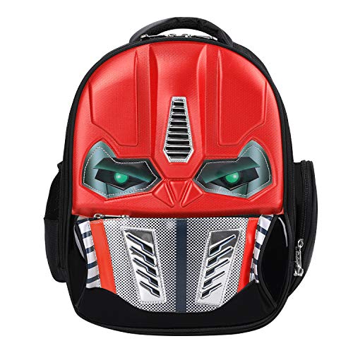 Mochila de robot con efecto 3D y brillante, para la escuela, excursiones o viajes, para niños de 5-10 años, rojo (Rojo) - SHU-BAO-000020-IB-FR