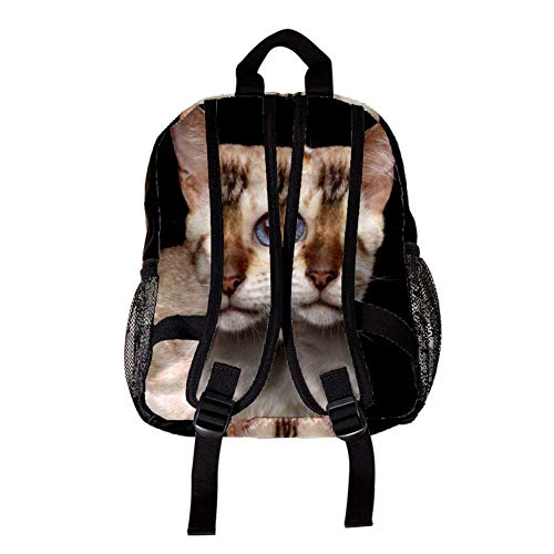 Mochila Impermeable Gato de Ojos Azules Mochila de guardería Mochila para niños Mochila Escolar para niños pequeños 25.4x10x30 CM