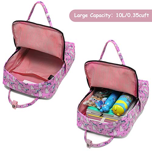Mochila Niña Infantil, Kasgo Mochila Escuolar Niñas Mochila Preescolar Personalizada Lindo de Kindergarten con Correa Pecho Unicornio