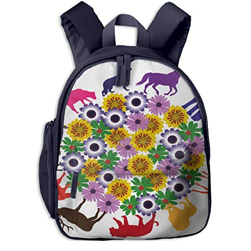 Mochilas Infantiles, Bolsa Mochila Niño Mochila Bebe Guarderia Mochila Escolar con Flor Salvaje Desierto Bosque para Niños De 3 a 6 Años De Edad