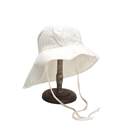 Moda Casual Sombrero Del Sol Salvaje, a Prueba de Viento Plegable de Algodón Transpirable Ligero Protector Solar Visera Cuello Pescador Sombrero para Mujer Verano Ciclismo Gorra Sombrero, MDD, Blan