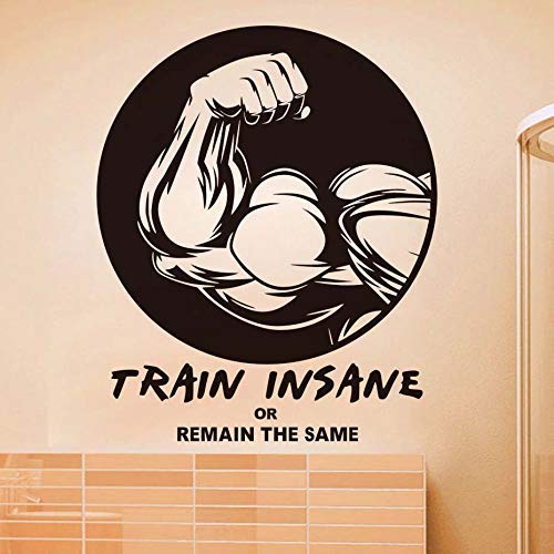 Moda deporte hogar etiqueta de la pared deporte hombre musculoso vinilo calcomanía tren citas locas impermeable papel tapiz extraíble gimnasio centro decoración 44x54cm