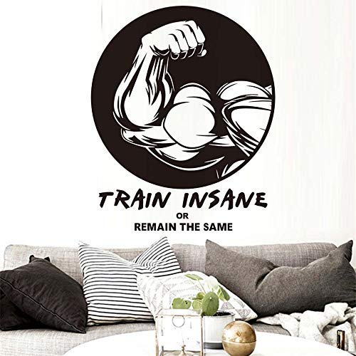 Moda deporte hogar etiqueta de la pared deporte hombre musculoso vinilo calcomanía tren citas locas impermeable papel tapiz extraíble gimnasio centro decoración 44x54cm