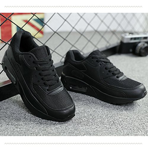 Moda Mujer Entrenador de Running de Aire Transpirable Jogging Fitness Sneakers Casual Walking Shoes Negro EU 37