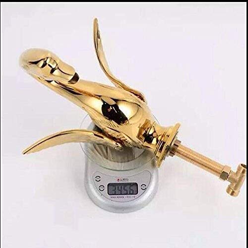 Moda Swan Cuarto de baño Grifo de lavabo Montado en la bañera Mezcladores Mezclador de laboratorio de oro Grifo de fregadero de tres agujeros caliente y frío generalizado