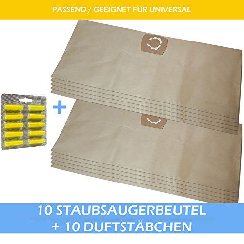 MohMus Set 10 Bolsas de aspiradora + 10 Ambientadores para ROWI 1400/30/2 = 30 L, Saphir IVC 1425 WD A
