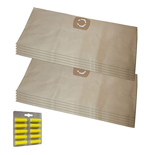 MohMus Set 10 Bolsas de aspiradora + 10 Ambientadores para ROWI 1400/30/2 = 30 L, Saphir IVC 1425 WD A