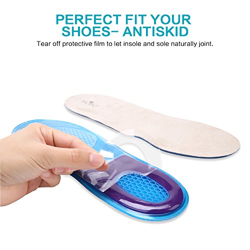 MOISO SEBS Plantillas Alivio de Pies Dolorosos Soles de Zapato Insertos Cojín para Trabajo, ocio y Cómodo