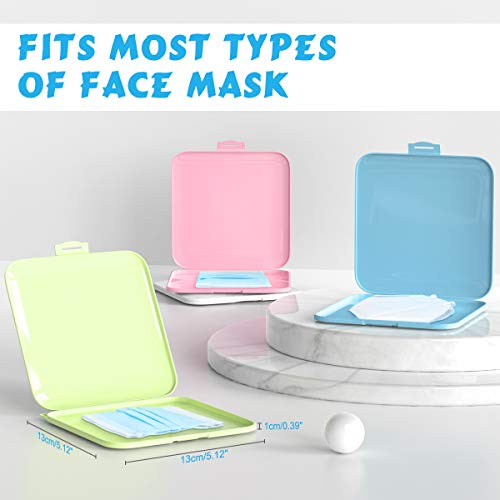 MoKo [4 PZS] Caja de Almacenamiento, Cajas para Cubierta de Cara Bolsa Portátil de Almacenamiento Resistente al Polvo, Organizador Reutilizable Fácil de Llevar - Rosa + Azul + Blanco + Verde