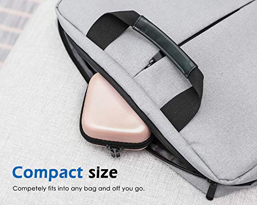 MoKo Estuche Compatible con Adaptador MacBook, Portable Carcasa Rígida EVA Protectora de Transporte para MacBook Cargador/Surface 3 Carga de Energía, Ratón, Auriculares y Disco Flash USB - Oro Rosa