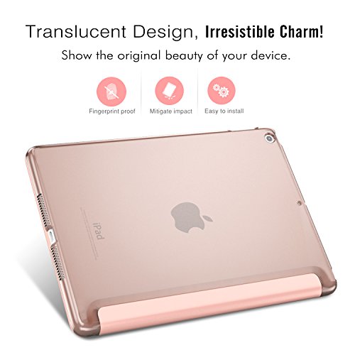 MoKo Funda para 2018/2017 iPad 9.7 6th/5th Generation - Ultra Slim Función de Soporte Protectora Plegable Smart Cover - Oro Rosa (Auto Sueño/Estela)