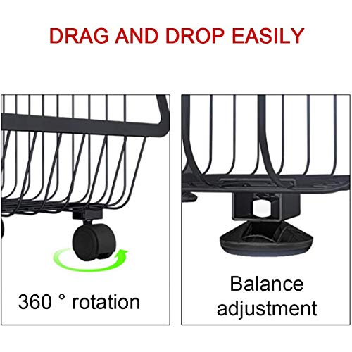 MOKY Nivel 2 Zapatero Negro del Organizador del almacenaje, Metal, Ahorro de Espacio de diseño, fácil de Montar, de múltiples Funciones de la Torre Estante, Robusta y Elegante