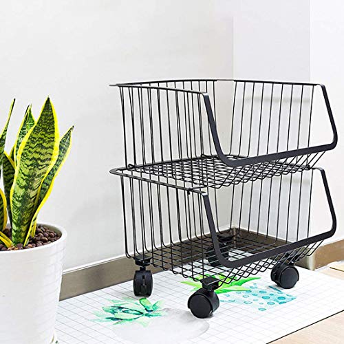 MOKY Nivel 2 Zapatero Negro del Organizador del almacenaje, Metal, Ahorro de Espacio de diseño, fácil de Montar, de múltiples Funciones de la Torre Estante, Robusta y Elegante