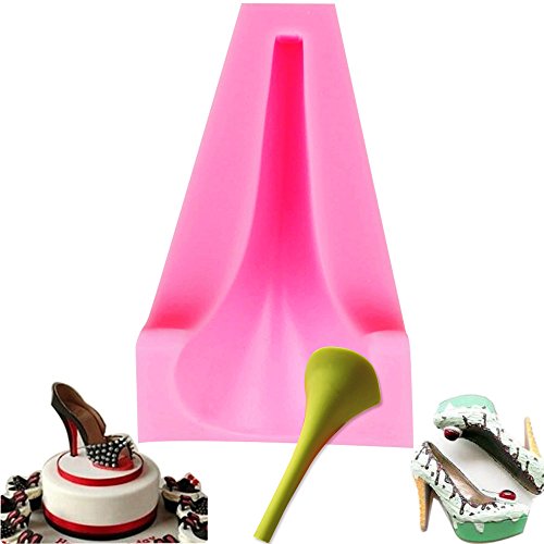 Molde de silicona 3D de tacón alto de zapatos de mujer para decoración de tartas de boda
