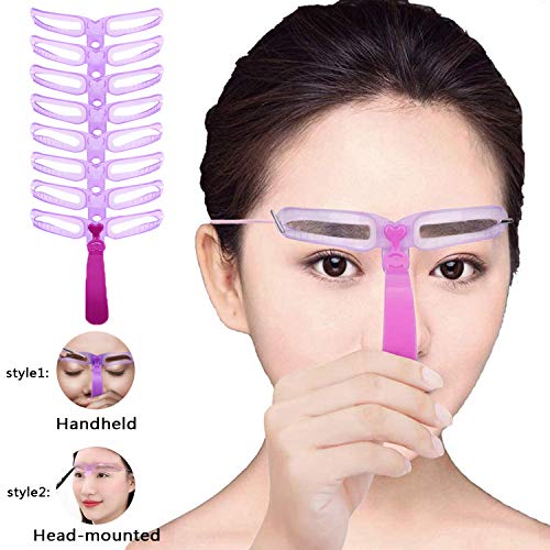 Moldes de Cejas, 8 Estilos Plantilla Ceja Tarjeta con Manijas y 2 Piezas Lápiz para Cejas Resistente al Agua, Kit de Plantillas de Cejas, Reutilizables, Herramienta de Maquillaje para Principiantes