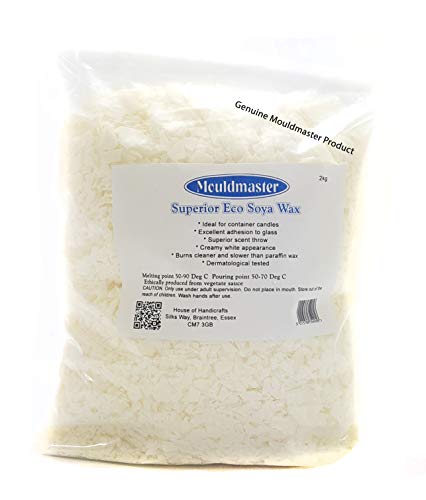 Moldmaster - Bolsa de Cera de Soja ecológica para Velas (2 kg), Color Blanco