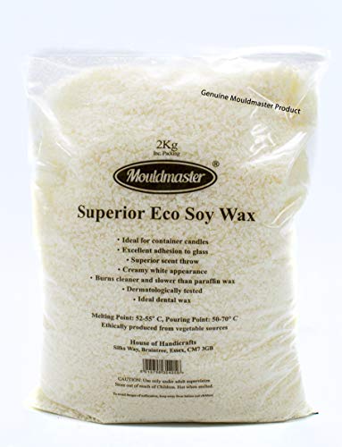 Moldmaster - Bolsa de Cera de Soja ecológica para Velas (2 kg), Color Blanco