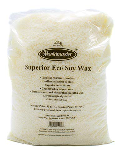 Moldmaster - Bolsa de Cera de Soja ecológica para Velas (2 kg), Color Blanco