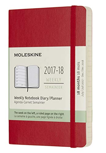 Moleskine DSF218WN2Y18 - Agenda semanal 2017-2018, 18 meses, tapa blanda, color rojo (AGENDAS 18 MOIS)