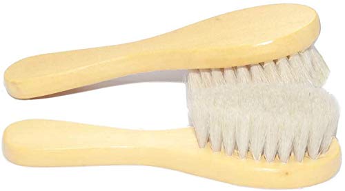 Molylove Cepillo para el cabello del bebé con mango de madera y cerdas de cabra súper suaves para recién nacidos y niños pequeños