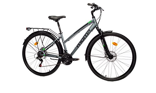 Moma Bikes Bicicleta Trekking / Paseo TREKKING PRO W 28", Aluminio, SHIMANO 21V, Susp. Delant.
