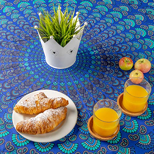 MOMOMUS Tapiz de Mandala para Pared - Ideal como Pareo, Colcha, Mantel, Alfombra de Picnic, Manta/Toalla de Playa Grande - Duradero, Elegante, Versátil - 100% Algodón y Tintes Vegetales - 210x230cm
