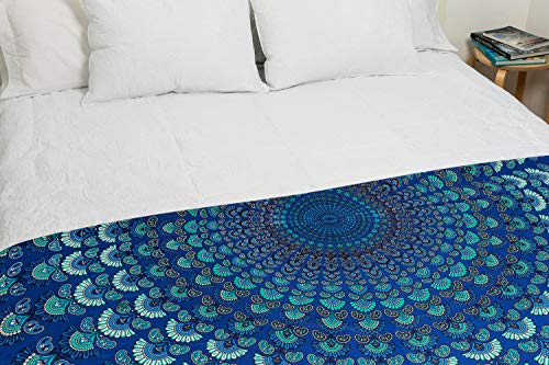 MOMOMUS Tapiz de Mandala para Pared - Ideal como Pareo, Colcha, Mantel, Alfombra de Picnic, Manta/Toalla de Playa Grande - Duradero, Elegante, Versátil - 100% Algodón y Tintes Vegetales - 210x230cm