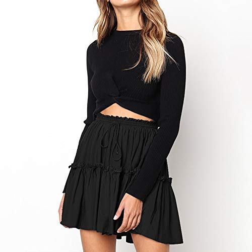 MOMOXI Faldas para Mujer,Falda Dividida de Lado de Lentejuelas Mujer Falda de Rendimiento de Danza del Vientre de Gasa Verano de Las de Moda Casual Color sólido Fiesta de Baile Sexy Mini Falda de Tul