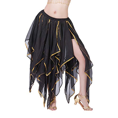 MOMOXI Faldas para Mujer,Falda Dividida de Lado de Lentejuelas Mujer Falda de Rendimiento de Danza del Vientre de Gasa Verano de Las de Moda Casual Color sólido Fiesta de Baile Sexy Mini Falda de Tul