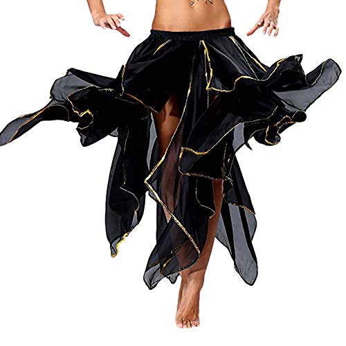 MOMOXI Faldas para Mujer,Falda Dividida de Lado de Lentejuelas Mujer Falda de Rendimiento de Danza del Vientre de Gasa Verano de Las de Moda Casual Color sólido Fiesta de Baile Sexy Mini Falda de Tul