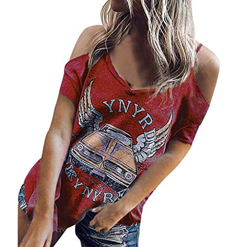 MOMOXI Tops para Mujer, Botón Suelto para Camisa de Manga Corta de algodón para Mujer Tops Casuales Blusa Blusa de Fiesta de Elegantes Camisa de Verano Corto Camiseta de Manga Corta con Estampado