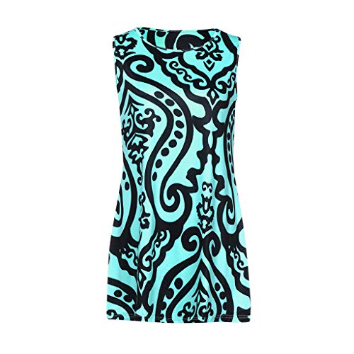 MOMOXI Vestidos para Mujer Vestido Suelto sin Mangas con Estampado 3D de Bohe Estampado Vintage Vintage Loose Summer Vestido de Fiesta Año Nuevo Noche Talla Extra Sin Mangas Elegante