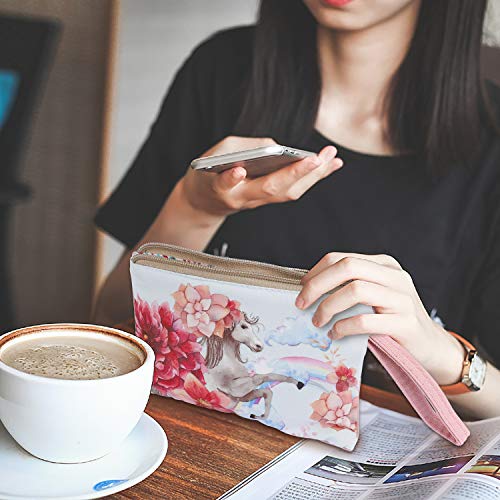 Monedero Carteras de Lona para Mujer Bolso de Mano con Cremallera con Estampado de Elefante para Llaves, Móvil, Barra de Labios, Tarjeta, Niñas Regalo para Navidad (3 Piezas)