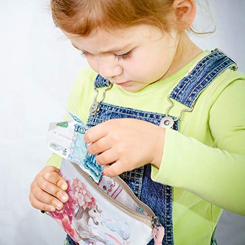 Monedero Carteras de Lona para Mujer Bolso de Mano con Cremallera con Estampado de Elefante para Llaves, Móvil, Barra de Labios, Tarjeta, Niñas Regalo para Navidad (3 Piezas)