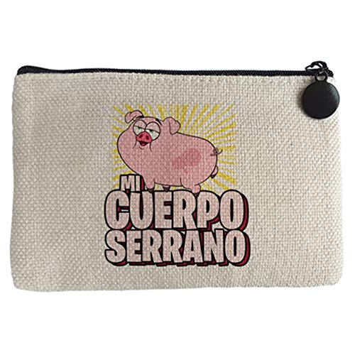 Monedero cerdito divertido mi cuerpo serrano - Beige, 15 x 10 cm