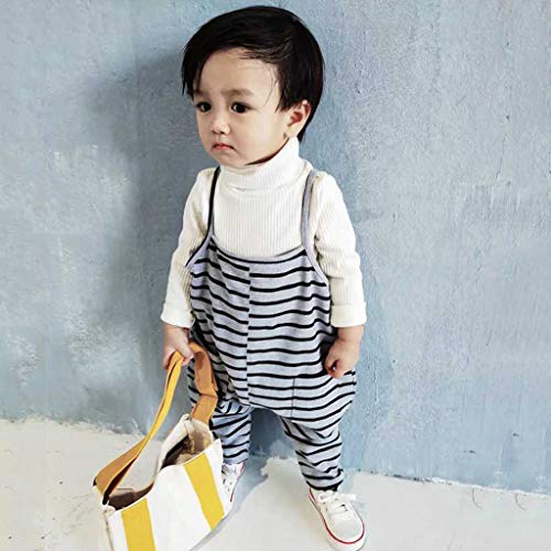 Moneycom (0-5 años) - Liguero de rayas para bebés y niños (mezcla de algodón), color gris y negro Gris gris 0-12 Meses