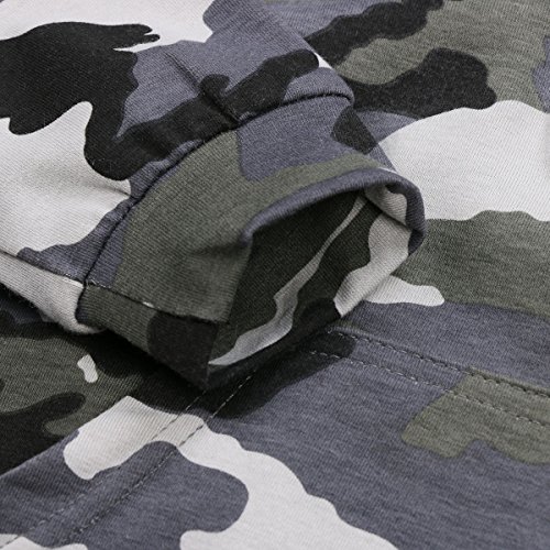 Mono Bebé Niño Body Deportivo de Capucha para Recién Nacido Mameluco Camuflaje de Algodón con Manga Larga para Niños Pequeños de 0 a 24 Meses