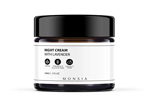 Monsia Crema Hidratante y Humectante Antiarrugas de Noche para la Cara que Ayuda a Mejorar la Elasticidad y Firmeza para Todo Tipo de Piel 90 g