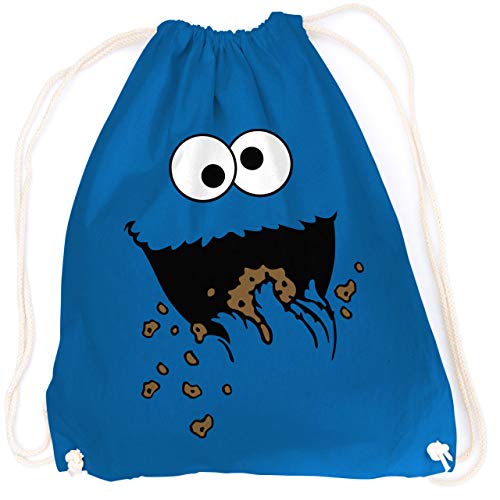 Monstruo Sesame Street Cookie Monster/TURN Bolsa con FUN Diseño aufdruck Mochila Gym yute Bolsa/regalo ideal, niño, Bright Royal (Blau)