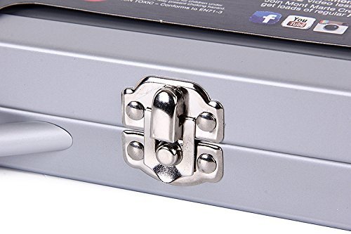 MONT MARTE Set Pintura Premium Esencial - 90 piezas - Set de Dibujo de alta calidad en elegante Maletín de Metal - Ideal para regalar - Perfecto para Niños, Principiantes, Profesionales y Artistas