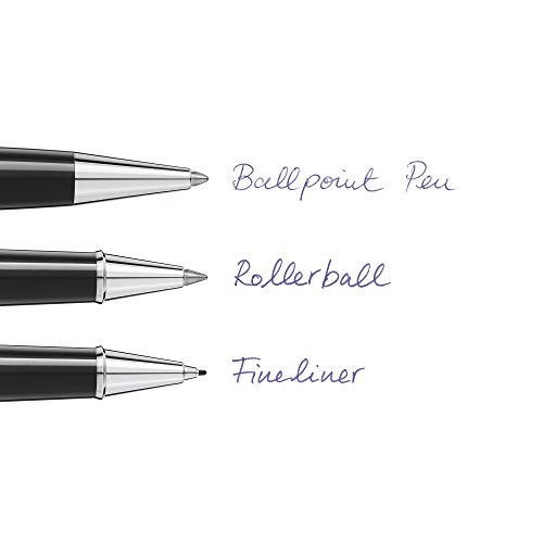 Montblanc 116193 Recambios para bolígrafo pequeños y para Meisterstück Mozart y Augmented Paper – Recargas de esferógrafo, 1 paquete x 3 Recambios Mystery Black, Medio